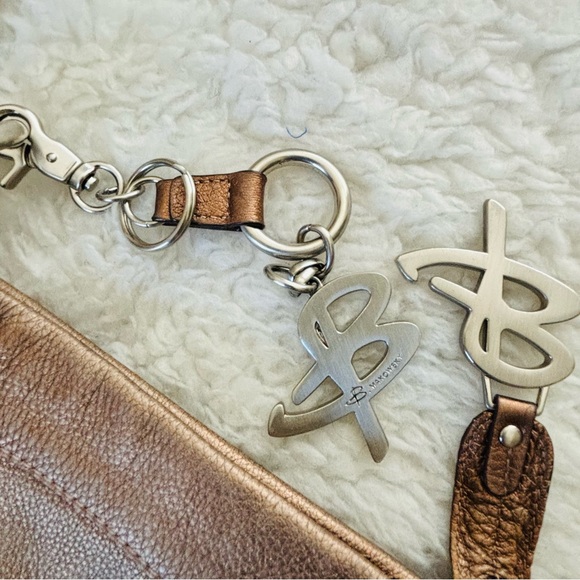 B. Makowsky Metallic Brown Genuine Leather Small Shoulder/Crossbody Bag 10”x9” - Picture 7 of 16